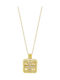 Kiriakos Gofas Necklace Constantine Amulet from Gold Plated Silver with Zircon