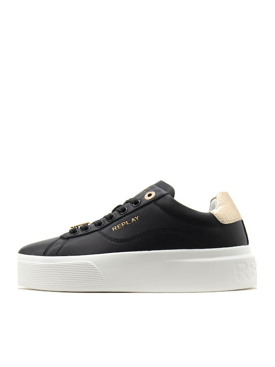 Replay Notting Image Turnschuhe Black-Gold