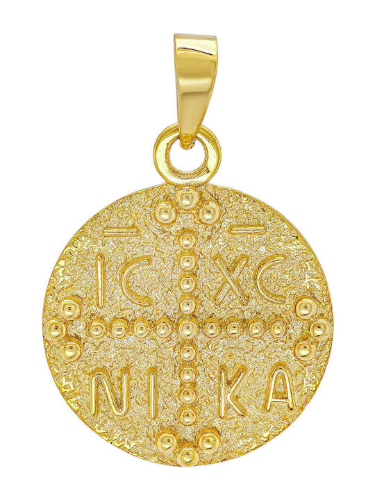 Kiriakos Gofas Kids Charms Constantine Coin Pendant Gold 14K