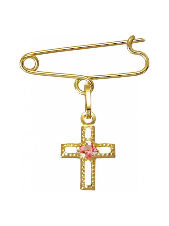 Mertzios.gr Child Safety Pin with Cross
