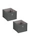 Relaxdays Fabric Storage Box Gray 16x20.5x25cm 2pcs