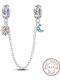 Charm Moon Silver with Orange Zircon