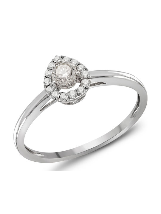 Diamond Group Μονόπετρο από Λευκόχρυσο 18Κ Diamond Group Μονόπετρο από Λευκόχρυσο 18Κ