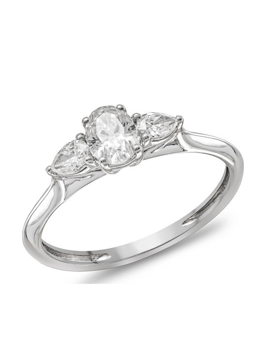 Diamond Group Μονόπετρο από Λευκόχρυσο 18Κ Diamond Group Μονόπετρο από Λευκόχρυσο 18Κ