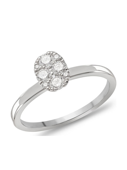 Diamond Group Μονόπετρο από Λευκόχρυσο 18Κ Diamond Group Μονόπετρο από Λευκόχρυσο 18Κ