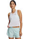 Sport Women's Athletic Crop Top Sleeveless Fast Drying with Sheerness White