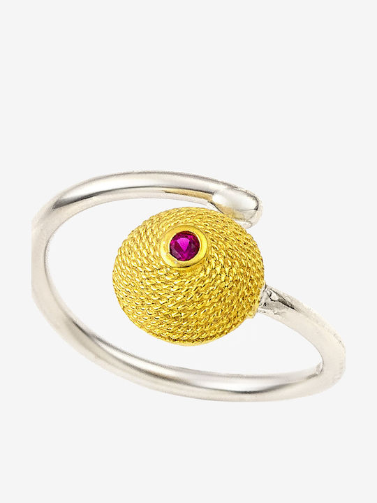 Ring with Zircon made of Silver