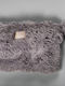 Furry Toiletry Bag Zipper T400-5 Gray Handle Furry White Egg 19x30 1 Pc
