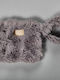 Furry Toiletry Bag Zipper T400-5 Gray Handle Furry White Egg 16x20 1 Pc