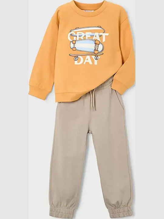 Kids Sweatpants Set Peach 2pcs