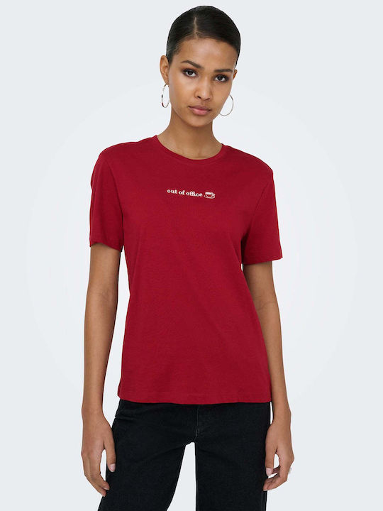 Only Women's T-shirt Red