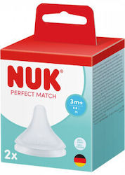 Nuk Perfect Match Silicone Baby Bottle Teats for 3m+ 2 Pieces