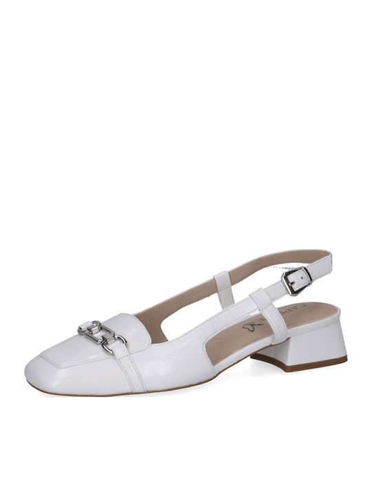 Caprice Leather White Heels