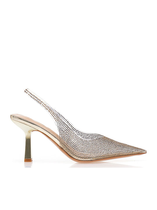 Tsoukalas Synthetic Leather Pointed Toe Gold Hi...