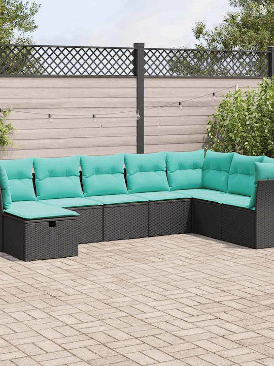 Corner Outdoor Sofa Rattan with Cushions 55x55x...