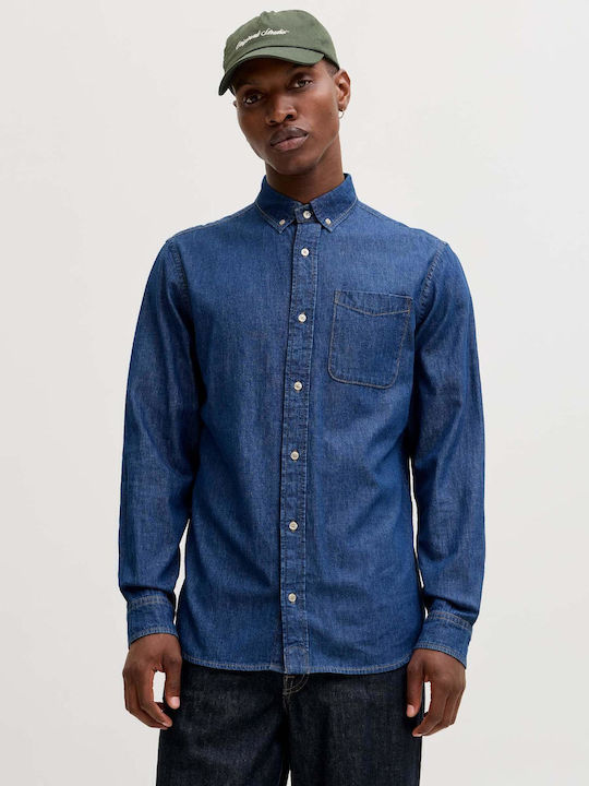 Jack & Jones Langärmlig Jeans Hemd Hellblau