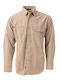 Long-sleeved Shirt in Wide Line Beige