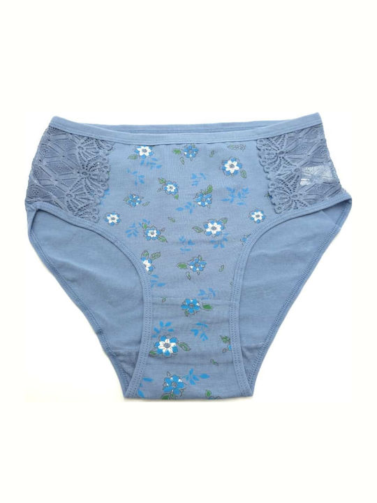 Power Flower Cotton Women's Briefs with Lace Li...