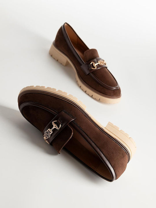 Bozikis Damen Loafers in Braun Farbe