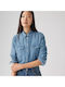 Western Women's Denim Long Sleeve Shirt Blue