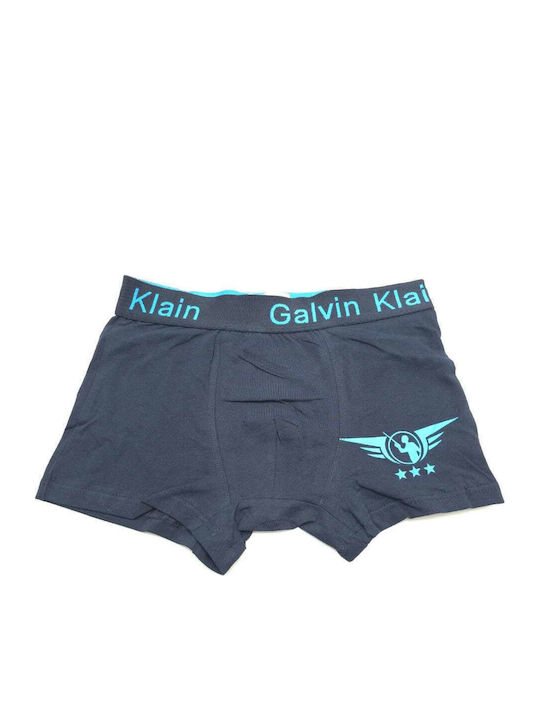 Topaki Herren Boxershorts Navy Blue mit Mustern...