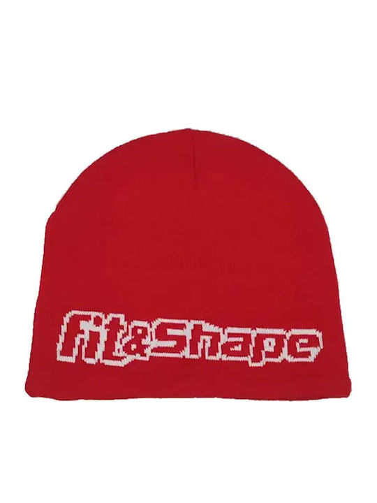 Beanie Unisex Σκούφος Πλεκτός σε Κόκκινο χρώμα