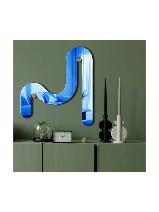 Wallity Wall Mirror with Blue Plastic Frame 56x51cm 1pcs