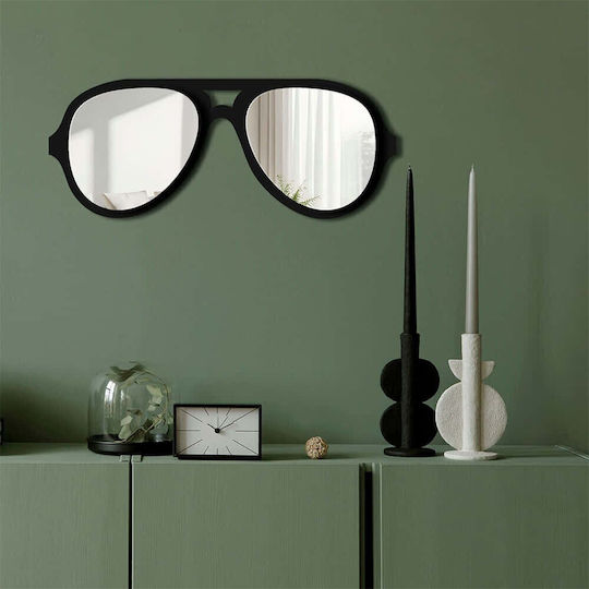 Wallity Wall Mirror with Black Plastic Frame 28x70cm 1pcs