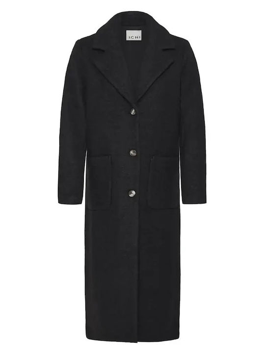 Wolle Damen Black Mantel