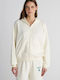Women's Sweatshirt Jacket Hooded Off White