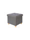 Stool For Living Room Collapsible With Storage Space Upholstered with Fabric Grey Fabric 38x38x34cm