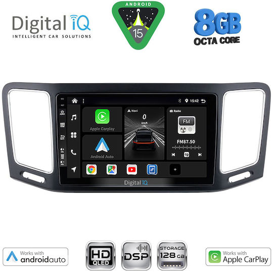 Digital IQ Car Audio System for Volkswagen Sharan 2011-2023 (Bluetooth/USB/AUX/WiFi/GPS/Apple-Carplay/Android-Auto) with Touch Screen 9"