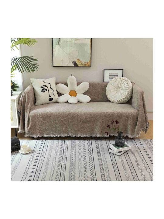 SpitiBazaar Σετ Ριχτάρια 3τμχ Chenille Μόκα