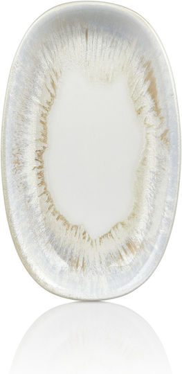 By Bone Serving Platter Oval made of Porcelain White 24x14.5cm