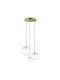 Ideal Lux Equinoxe Sp3 Κρεμαστό Φωτιστικό Χρυσό 42x42εκ.