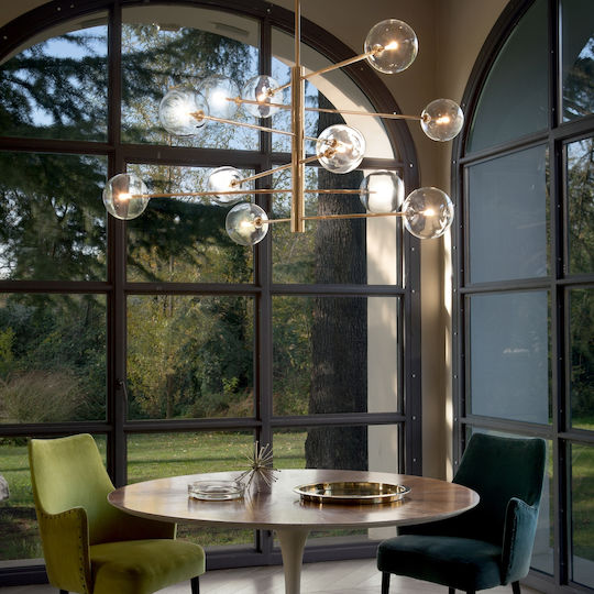 Ideal Lux Equinoxe Sp3 Κρεμαστό Φωτιστικό Ασημί 42x42εκ.