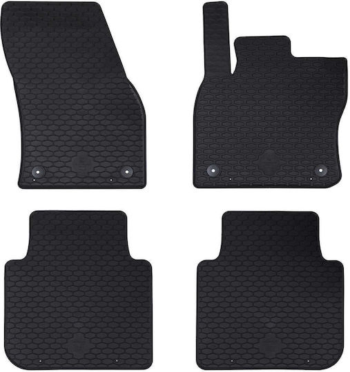 vidaXL Set Front and Back Car Mats 4 Pieces for Seat Tarraco Skoda Kodiaq Volkswagen Tiguan Allspace 2017-2023 Black