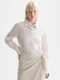Women's Striped Long Sleeve Shirt Ecru