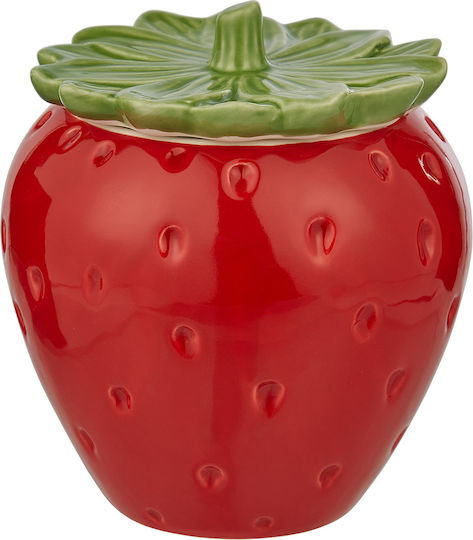 Butlers Strawberry Βάζο Γενικής Χρήσης με Καπάκι Κεραμικό Κόκκινο 13x13x13cm