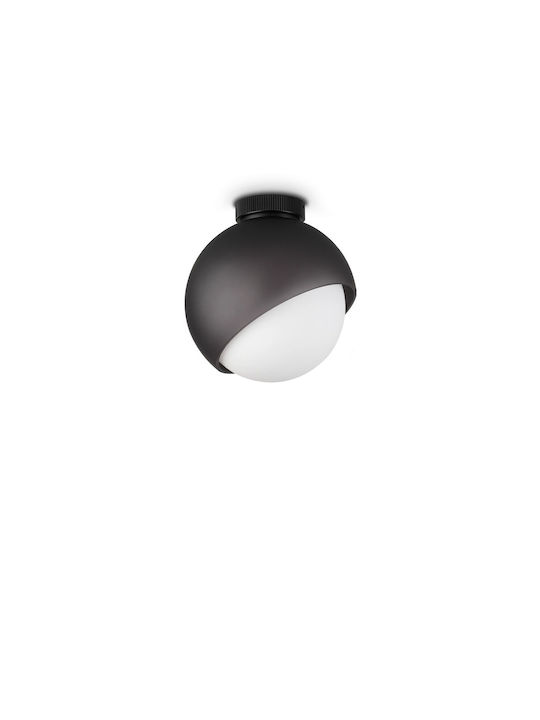 Ideal Lux Pl1 Πλαφονιέρα Οροφής 22εκ. Μαύρη