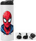 Thermos Bottle Double Lid Spiderman 600ml White