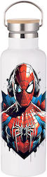 Бутилка Термос Spiderman 750ml Бамбук Бял