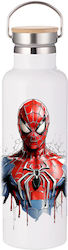Бутилка Термос Spiderman 750ml Бамбук Бял