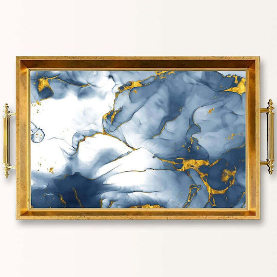 Aberto Design Rectangular Serving Tray in Blue Color 50x29x3.5cm 244KNG1914 1pcs