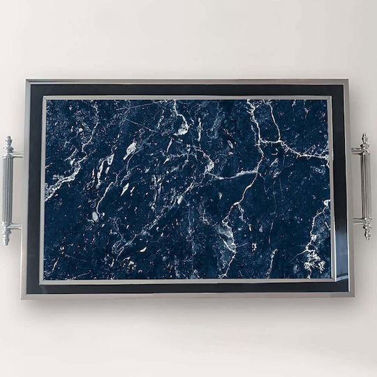 Aberto Design Rechteckig Serviertablett in Blau Farbe 50x29x3.5cm 244KNG1922 1Stück