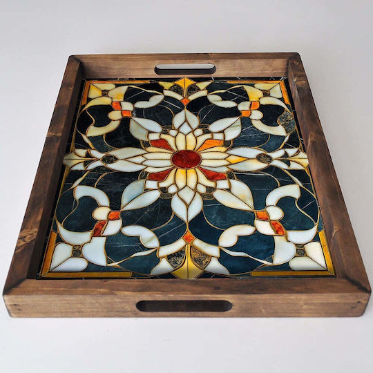 Aberto Design Ξύλινος Δίσκος Σερβιρίσματος 48x38x4cm