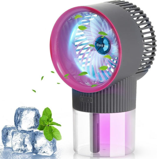 Tragbarer USB Ventilator mit Beleuchtung 2400 mAh 3 Geschwindigkeitsstufen Leise
