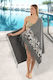 Guy Laroche Beach Towel Pareo Cotton Grey 170x90cm