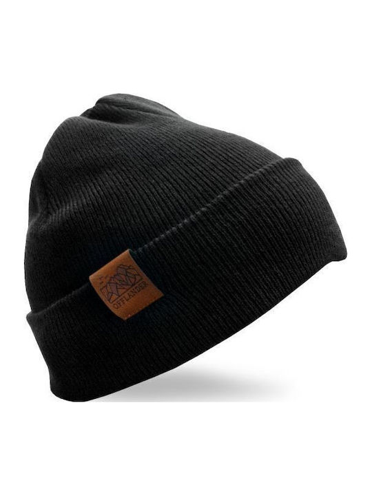 Beanie Unisex Σκούφος Πλεκτός σε Μαύρο χρώμα
