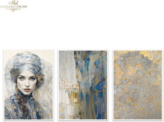 Ριζόχαρτα Ντεκουπάζ Itd Inspired By Klimt Σετ 3 Τεμ 30x40cm